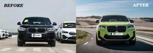 Kit de mejora de cuerpo ancho para <span class=keywords><strong>BMW</strong></span> <span class=keywords><strong>X4</strong></span> G02 2021 a X4M LCI F98 <span class=keywords><strong>2022</strong></span>, difusor de parachoques trasero, alerón lateral, falda, labio, rejilla delantera, tuneado - Product Image 2