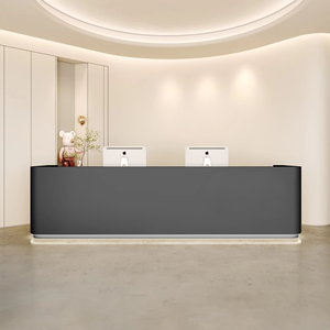 Comptoir d'accueil médical 3 personnes personnalisé bon marché Comptoir <span class=keywords><strong>de</strong></span> réception Salon <span class=keywords><strong>de</strong></span> beauté <span class=keywords><strong>Table</strong></span> <span class=keywords><strong>de</strong></span> réception en or - Product Image 3