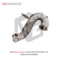 Collecteur d'échappement à haut débit ING pour Mercedes Benz Classe C C180 C200 C260 W206 1.5T avec bouclier thermique Pièces de performance automobile