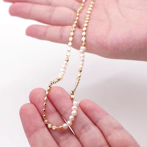 Collar de cuentas de perlas irregulares hecho a mano para mujer, conjunto de collar de perlas de agua dulce real natural cadena joyería occidental - Product Image 5