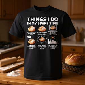 Cosas que hago en mi tiempo libre, camiseta para amantes del pan y panaderos de masa madre - Product Image 3
