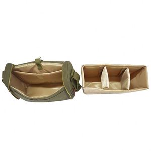Sac à bandoulière pour appareil photo reflex numérique homme, en toile verte, multifonctionnel, avec insert amovible, style vintage, fabriqué en usine BSCI, pour ordinateur portable. - Product Image 6