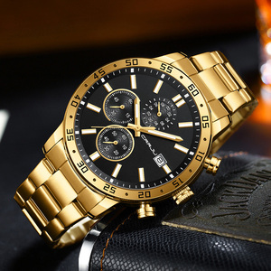 Montre chronographe multifonction de luxe pour homme, montre à quartz étanche avec calendrier lumineux, montre de sport en acier inoxydable pour affaires - Product Image 6