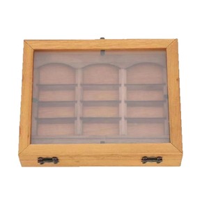 Wooden Bookshelf Storage <b>Box</b> Transparent Flip Top Rectangle Shape Sliding Function Home Decoration Ornament - Product Image 5