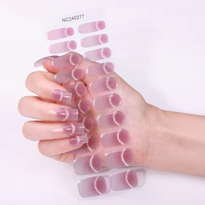 Autocollants pour ongles en gel semi-durcis, auto-adhésifs, style French Eye Smile, durcis aux UV, non toxiques, faux ongles - Product Image 3