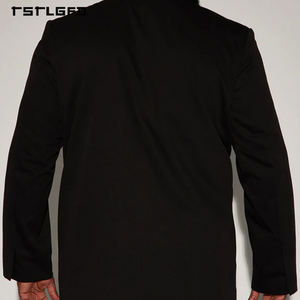 고품질 클래식 블랙 라펠 블레이저 럭셔리 슬림핏 메탈 버클 디자인 남성 캐주얼 울 수트 - Product Image 2