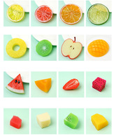 Faux tranches de fruits Tranches de citron Tranches de pastèque Tranches de cerise Décoration Photographie Accessoires de fruits Haute simulation PVC/Plastique Fruits