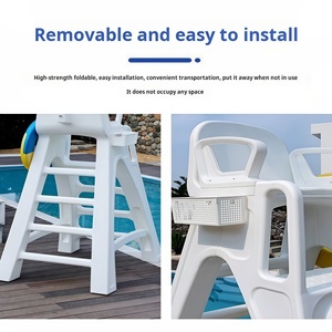 Chaise d'agent de sauvetage professionnelle pour <span class=keywords><strong>piscine</strong></span>, échelle, base en ABS robuste, siège en plastique, accessoires de sauvetage <span class=keywords><strong>et</strong></span> de sécurité antidérapants - Product Image 3