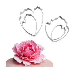 4 pièces/ensemble acier inoxydable <span class=keywords><strong>pivoine</strong></span> fleurs pétale <span class=keywords><strong>emporte</strong></span>-pièce moule pâtisserie moule Sugarcraft gâteau décoration outil gâteau outil - Product Image 1