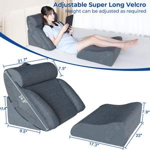 Almohada <span class=keywords><strong>para</strong></span> piernas con velcro, lado largo, 4 Uds., cama ortopédica <span class=keywords><strong>para</strong></span> dormir, almohada de <span class=keywords><strong>cuña</strong></span>, poscirugía <span class=keywords><strong>para</strong></span> cuello, espalda, pierna, alivio del dolor, <span class=keywords><strong>reflujo</strong></span> ácido - Product Image 2