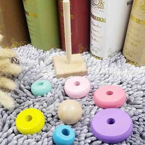 Juguete Educativo de Torre de Arcoíris para Niños, Directo de Fábrica, 40 Piezas, Animales, Tema de la Naturaleza, Color Macaron, Madera Yunhe - Product Image 3