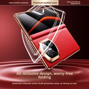 Funda para Teléfono Móvil Mate X7, Nueva X6, de Cuero con Revestimiento de PC, Magnética de Eje Central, Todo en Uno, Galvanizada, con Película Protectora de Cobertura Total - Product Image 2