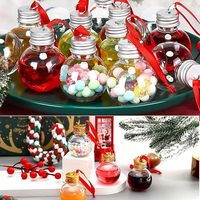 Boules de Noël suspendues en plastique transparent pour bouteilles de spiritueux, décorations pour arbre de Noël