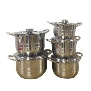 Ensemble de casseroles <span class=keywords><strong>Lechen</strong></span> Modern 5 pièces en acier inoxydable à double fond extra épais, compatible lave-vaisselle, écologique, 16-28 cm - Product Image 1