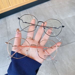 Nouvelles montures de lunettes en métal irrégulières, anti-lumière bleue, protection UV400, monture complète, unisexe, verres PC R5-7167 - Product Image 1
