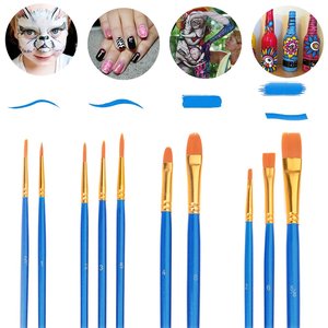 Pintura de acrílico cepillos de pelo de punta plana cepillos de acrílico de aceite pequeña acuarela artista pinceles de pintura a granel para los niños - Product Image 5