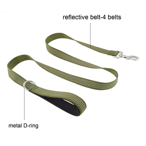 Nuevas correas reflectantes de nailon acolchado para mascotas 2026, ajustables, con logotipo personalizado y gancho de resorte, para caminar a la seguridad del perro en la noche. - Product Image 3