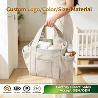 Organisateur de poussette multi-poches en toile, sac à couches, sac de rangement pour poussette, logo personnalisé, OEM, ODM, vente en gros d'usine pour les voyages quotidiens