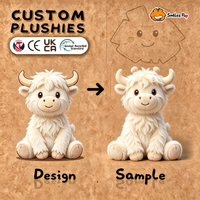 Jouets en peluche personnalisés à succès avec logo, animaux en peluche mignons, design animalier, jouets vache des Highlands à poils longs en peluche pour cadeau d'enfant