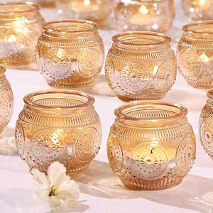 <span class=keywords><strong>Bougeoir</strong></span> rond en <span class=keywords><strong>verre</strong></span> coloré tournesol en relief pour la décoration de la maison-pour les fêtes d'anniversaire de Noël <span class=keywords><strong>bougeoir</strong></span> ouragan - Product Image 3