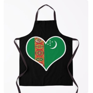 Tablier drôle avec drapeau du Turkménistan, ajustable, pour homme et femme, idéal pour la cuisine, le barbecue, la pâtisserie, le jardinage - Product Image 2