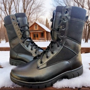 Bottes tactiques pour femmes, à lacets, respirantes, antidérapantes, chaussures d'entraînement au combat, automne-hiver, en laine, imperméables, légères - Product Image 4