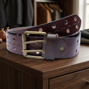 BS INTERNATIONAL High Grade <b>Men's</b> Cow Hide Steel Square Pin Buckle <b>Belt</b> Solid Party Style Waterproof Heavy Duty High Strength - Product Image 1