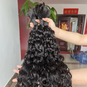 Wholesale 12A Unprocessed Virgin Human Hair Bulks For Braids Cuticle Aligned Hair Bulk Deep Curly Braiding Hair Extensions