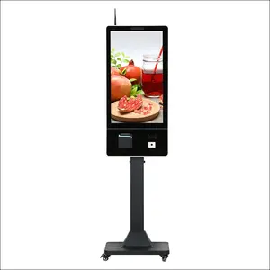 China SuiE 32 Inch Touch Screen Payment Kiosk Self Order Kiosk Ordering Kiosk With Barcode Scanner Receipt Printer at Restaurant