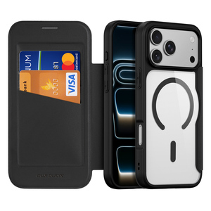 เคสโทรศัพท์แม่เหล็กสำหรับ iPhone 18/17pro/17 promax พร้อมช่องใส่บัตร เคสแม่เหล็กแบบพับได้ โปร่งใส ป้องกันรอบด้าน - Product Image 1
