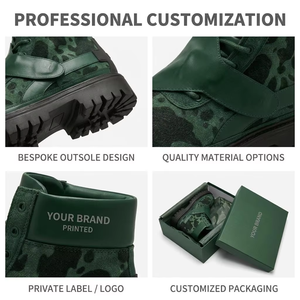 Bottes tendance vert foncé 2026, motif <span class=keywords><strong>forêt</strong></span> esthétique, design à rabat et velcro, chaussures de marche à plateforme, baskets urbaines affirmées US - Product Image 2