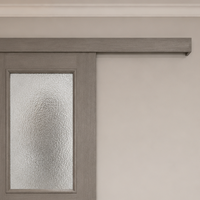Porte coulissante WPC à montage en surface, panneau recouvert de grain de bois fin, résistant à l'humidité, anti-déformation, porte intérieure suspendue pour la maison, CE