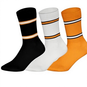 Wholesale Striped Terry Knitted Autumn Breathable Quick Dry Badminton Athletic <b>Socks</b> Women <b>Men</b> Tennis Volleyball Basketball - Product Image 3