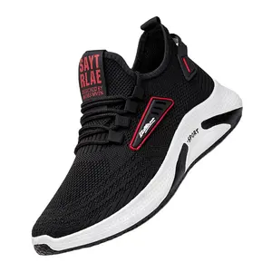 Zapatos deportivos para hombre, zapatillas planas informales, de size39-45 grande, para correr, color blanco y negro