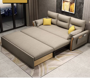 Divano Letto Pieghevole con Doppio Cuscino e Schienale per Piccoli Soggiorni, Facilmente Convertibile in Poltrona Letto - Product Image 2