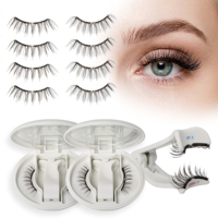 Ensemble de cils magnétiques souples sans colle avec logo personnalisé, applicateur, extensions de cils 3D réutilisables, style naturel, certifié ISO 22716, légers