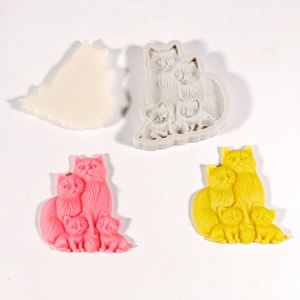 Ensemble de moules en silicone TangChu Cat Family pour la fabrication de porte-savons, de plateaux à bijoux, de fondants et d'organisateurs de maison - Product Image 3