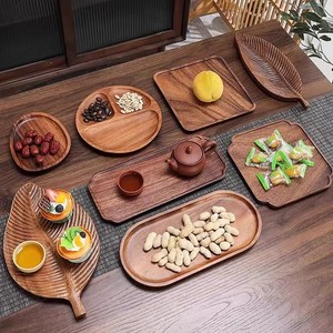 ถาดไม้ชิเจียอเนกประสงค์สำหรับเสิร์ฟอาหาร ใช้ในบ้าน ร้านกาแฟ ใส่ผลไม้ ขนมหวาน เค้ก รุ่น 3625 - Product Image 1