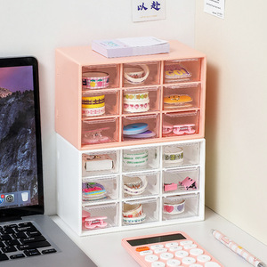 Transparent Desktop <b>Storage</b> <b>Box</b> With Compartments <b>Stackable</b> Lid Jewelry Organizer For Small Items Hair Ties Accessories - Product Image 3