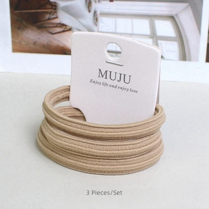 Set di 3 elastici per capelli spessi e altamente elastici, con strisce semplici, non danneggiano i capelli, per coda di cavallo alta, per ragazze e donne - Product Image 2