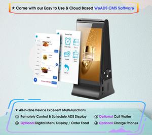 FYD-868SD Nhà Hàng Không Dây Dịch Vụ Khách Hàng Gọi Điện Thoại Hệ Thống Bảng <span class=keywords><strong>LCD</strong></span> Menu Board Kỹ Thuật Số Menu Quảng Cáo Hiển Thị Máy Nghe Nhạc - Product Image 3