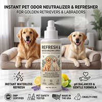 Spray Désodorisant pour Chien Sans Eau Neutraliseur de Fortes Odeurs pour Poils Épais Contrôle Clinique des Odeurs Sans Danger pour la Léchage Fraîcheur Instantanée Marque Privée