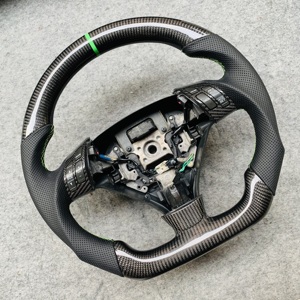 Volant en fibre de carbone au <span class=keywords><strong>prix</strong></span> de gros, nouveau design <span class=keywords><strong>2022</strong></span>, pour Acura 2004 TSX avec cuir perforé, boutons verts - Product Image 4
