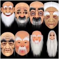 Masque en latex Halloween 2026 – Vieil homme et grand-mère – Accessoire effrayant pour fêtes de Noël et de Pâques – Costume de grand-père