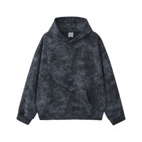 Sweat à capuche vintage tie-dye délavé à l'acide pour homme, coupe oversize avec poche kangourou et épaules tombantes, style streetwear américain, logo personnalisé en usine, vente en gros