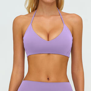 Soutien-gorge de sport à faible MOQ, bretelles réglables, <span class=keywords><strong>dos</strong></span> ouvert, soutien-gorge de sport pour femmes, haut d'entraînement rembourré - Product Image 2