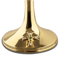 Trophée Religieux Moderne en Métal Coulé de Qualité Supérieure, Finition Plaqué Or, Incrustation de Perles Colorées, Design 3D, Options de Couleurs Personnalisées