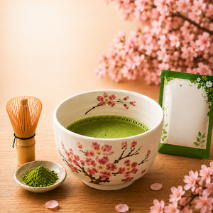 Juego de Regalo de Tazas de Matcha de Cerámica Japonesa Auténtica, Estilo Japandi, con Diseño Delicado de Flor de Cerezo, Personalizadas al por Mayor, por Jaspire - Product Image 1