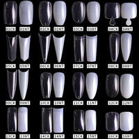 Oferta Especial: 500 Uds./bolsa de Uñas Postizas Acrílicas Tipo Ataúd/Bailarina, Puntas Ovaladas en Forma de Gota de Agua para Extensión y Protección de Uñas, Arte de Uñas