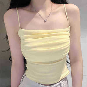 Top Corto WX85 para <span class=keywords><strong>Mujer</strong></span>, Transpirable, sin Mangas, con Tirantes, con Relleno en <span class=keywords><strong>el</strong></span> Pecho, Color Sólido, Top Corto - Product Image 3